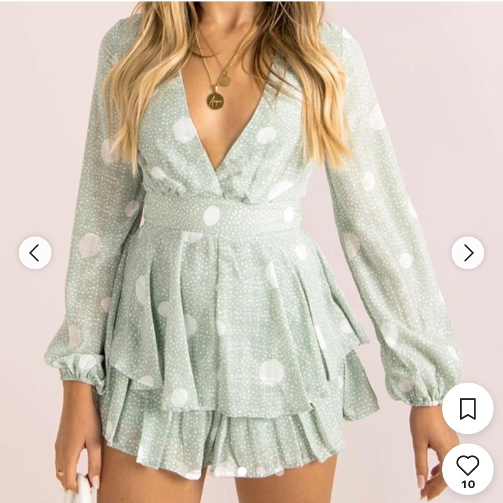 NWT XS Sundae Muse (Saints + Secrets) Mint Femme Dress Playsuit